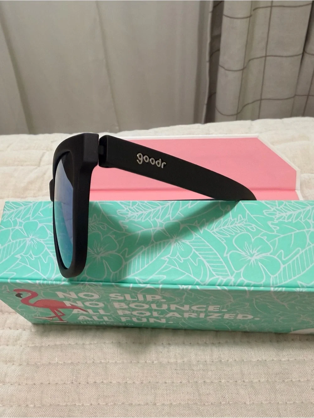 Matte Black Frame Sunglasses with Blue Mirror Lenses